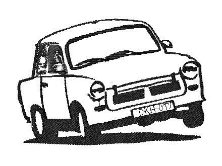 Výšivka retro auta Trabant